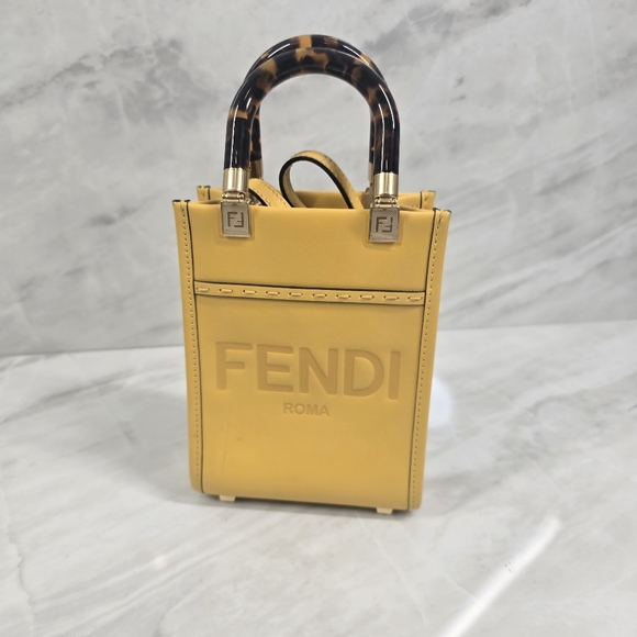Fendi Handbags - Fendi Yellow Mini Shopper Tote